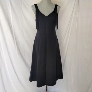 Clrain Black Sleeveless V neck Sheath Midi Dress SZ M